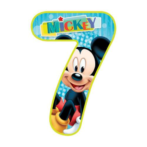 Mickey Mouse Number 7 Edible Icing Image - Click Image to Close